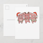 Kerstmis Varkens Kerst Dieren Schattige Varkens Feestdagenkaart (Voorkant / Achterkant)