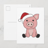 Kerstmis Varkens Sneeuw Winter Dieren Varkens Feestdagenkaart (Voorkant / Achterkant)