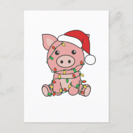 Kerstmis Varkens Winter Dieren Feestdagenkaart