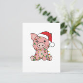 Kerstmis Varkens Winter Dieren Varkens Feestdagenkaart (Staand voorkant)