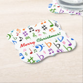 Kerstmis; Veel kleurrijke Muzieknoten en symbolen Kartonnen Onderzetters (Gekanteld)