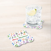 Kerstmis; Veel kleurrijke Muzieknoten en symbolen Kartonnen Onderzetters (Insitu)