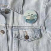 Kerstmis veerboot overdag ronde button 5,7 cm (In situ)