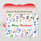 Kerstmis; Vele Kleurrijke Muzieknoten en Symbolen Kaart (Voorkant / Achterkant)