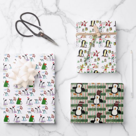 Kerstmis Vellen Inpakpapier Pinguïn (Voorkant)