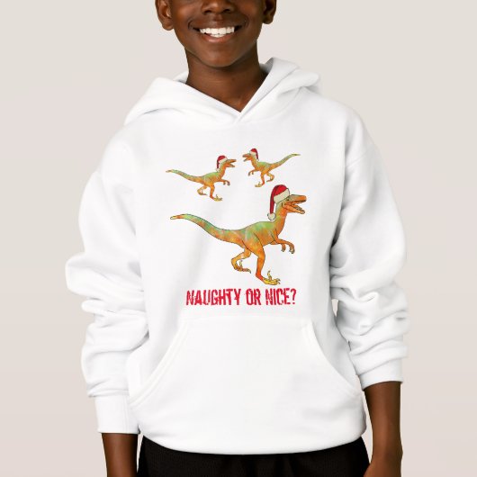 Kerstmis Velociraptor Grappige Raptor Dinosaurus C (Voorkant)