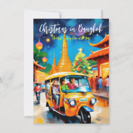 ‘Kerstmis ver weg in Bangkok’ Wenskaart Notitiekaartje