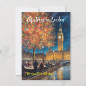 'Kerstmis Ver weg in Londen' Wenskaart Notitiekaartje (Voorkant)