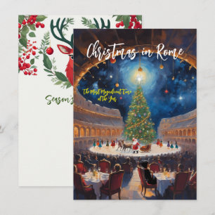 'Kerstmis Ver weg in Rome' Wenskaart Notitiekaartje