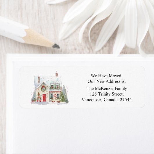 Kerstmis Verander Adres Nieuw Huis Etiket (Insitu)