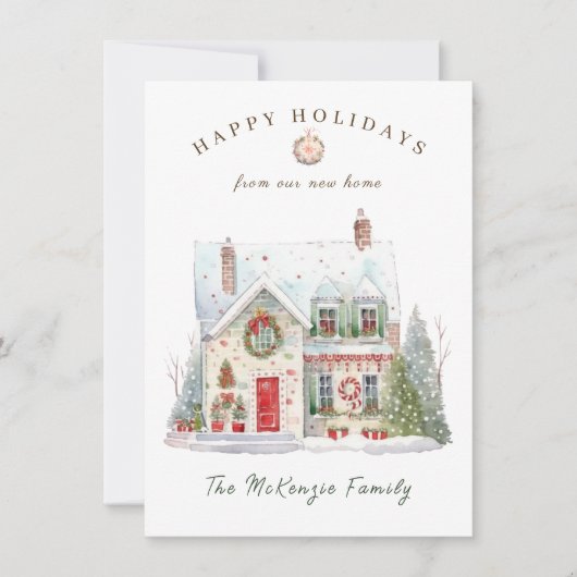 Kerstmis Verander Adres Nieuw Huis Feestdagenkaart (Voorkant)