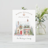 Kerstmis Verander Adres Nieuw Huis Feestdagenkaart (Staand voorkant)