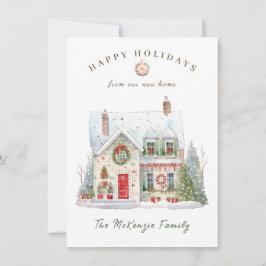 Kerstmis Verander Adres Nieuw Huis Feestdagenkaart