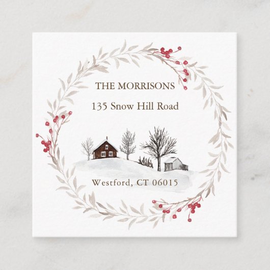 Kerstmis Verander Adres Nieuw Huis Informatiekaartje (Voorkant)