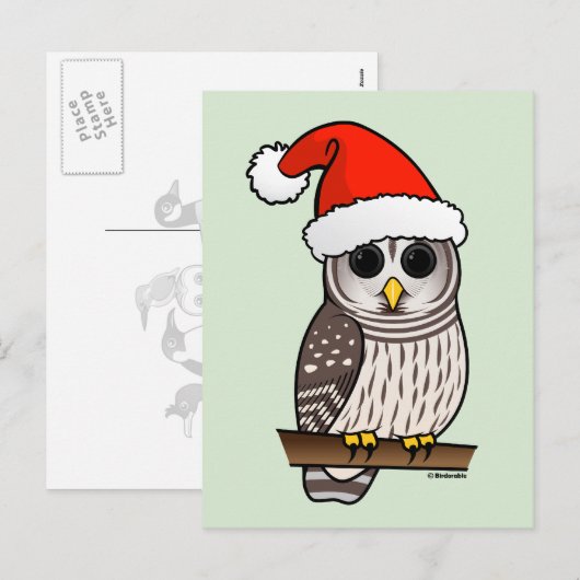 Kerstmis Verblote Uil Santa Feestdagenkaart (Voorkant / Achterkant)