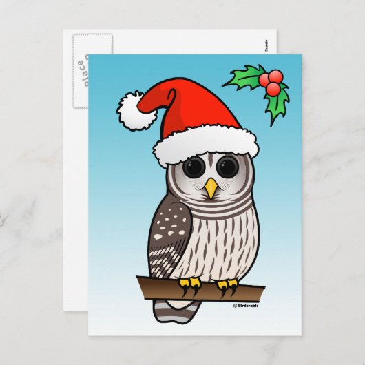 Kerstmis Verblote Uil Santa Feestdagenkaart (Voorkant / Achterkant)