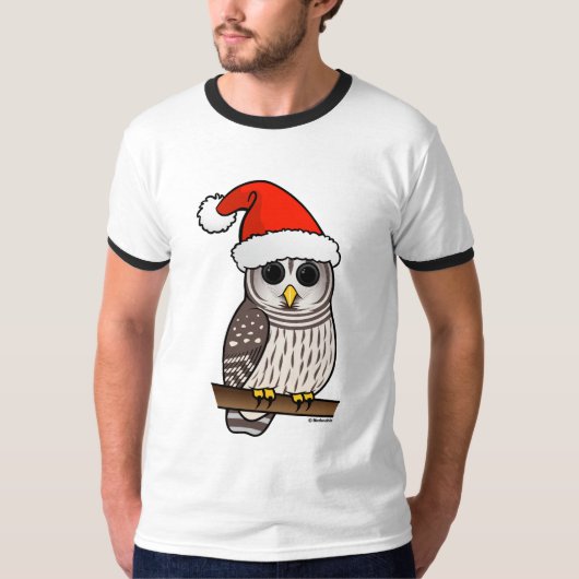 Kerstmis Verblote Uil Santa T-shirt (Voorkant)