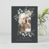 Kerstmis Verbluffende Winter Foliage Foto Lijst Feestdagenkaart (Staand voorkant)