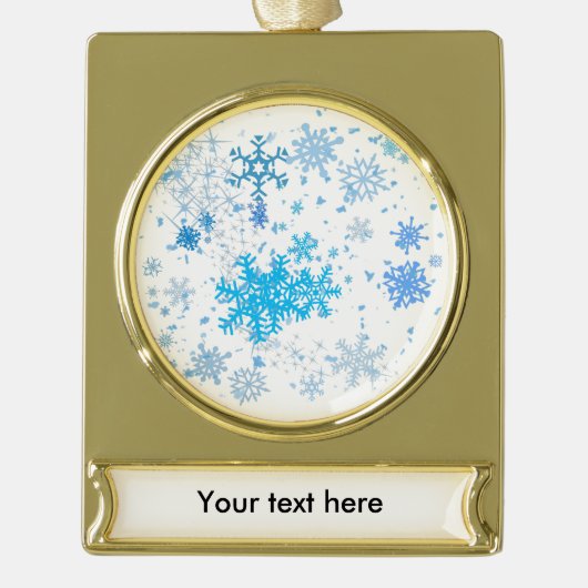 Kerstmis Verguld Banner Ornament (Voorkant)