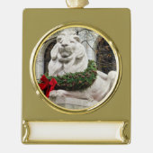 Kerstmis Verguld Banner Ornament (Voorkant)