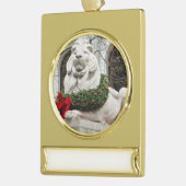 Kerstmis Verguld Banner Ornament (Links)