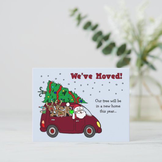 Kerstmis verhuis mededeling briefkaarten (Staand voorkant)