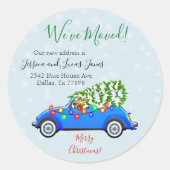 Kerstmis Verhuisbericht Verhuizen Ronde Sticker (Voorkant)