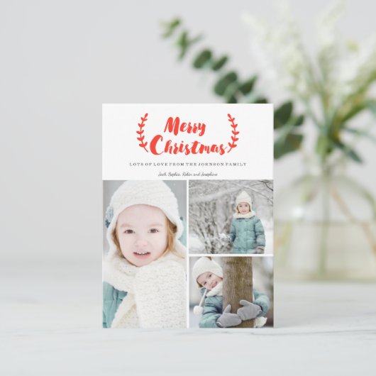 Kerstmis | Verhuur | Vakantieknopkaart Feestdagenkaart (Staand voorkant)