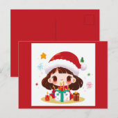 Kerstmis Verjaardag 2 Briefkaart (Voorkant / Achterkant)
