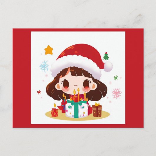 Kerstmis Verjaardag 2 Briefkaart (Voorkant)