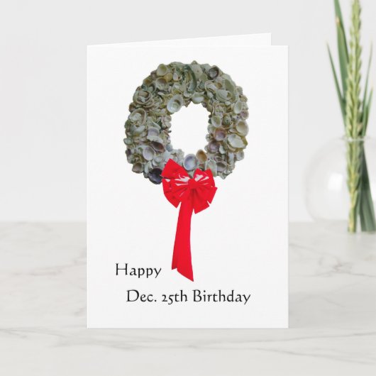 Kerstmis Verjaardag 2 Feestdagen Kaart (Voorkant)