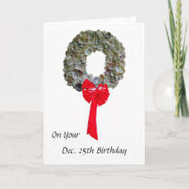 Kerstmis Verjaardag 2 Feestdagen Kaart