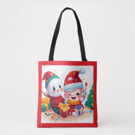 Kerstmis Verjaardag 5 Tote Bag (Voorkant)