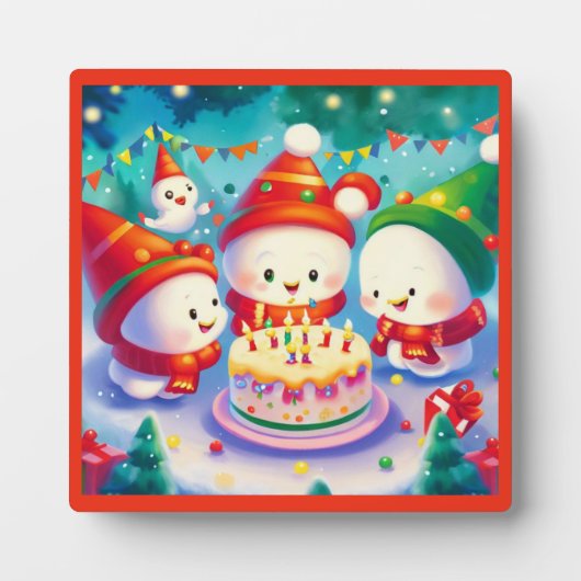 Kerstmis Verjaardag 6 Fotoplaat (Voorkant)