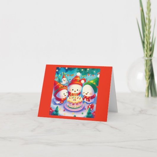 Kerstmis Verjaardag 6 Kaart (Voorkant)