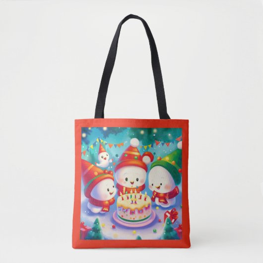 Kerstmis Verjaardag 6 Tote Bag (Voorkant)