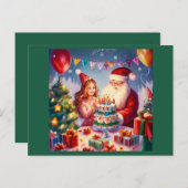 Kerstmis Verjaardag 8 Briefkaart (Voorkant / Achterkant)