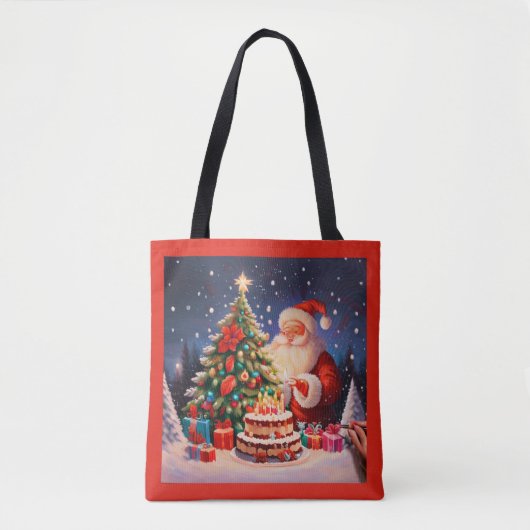 Kerstmis Verjaardag 9 Tote Bag (Voorkant)