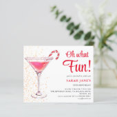 Kerstmis Verjaardag Cocktail Budget uitnodiging (Staand voorkant)