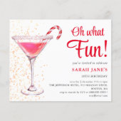 Kerstmis Verjaardag Cocktail Budget uitnodiging (Voorkant)