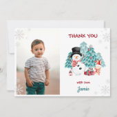 Kerstmis Verjaardag Fotosjabloon Dank u kaart (Voorkant)
