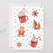 Kerstmis verjaardag koekjes en cacao Feestelijk Kaart (Achterkant)