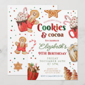 Kerstmis verjaardag koekjes en cacao Feestelijk Kaart (Voorkant / Achterkant)