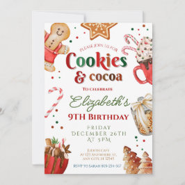Kerstmis verjaardag koekjes en cacao Feestelijk Kaart