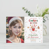 Kerstmis verjaardag koekjes en cacao Feestelijk Kaart (Staand voorkant)