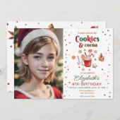 Kerstmis verjaardag koekjes en cacao Feestelijk Kaart (Voorkant / Achterkant)