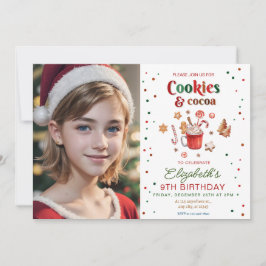 Kerstmis verjaardag koekjes en cacao Feestelijk Kaart