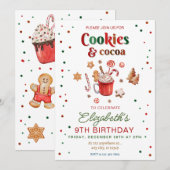 Kerstmis verjaardag koekjes en cacao Feestelijk Kaart (Voorkant / Achterkant)