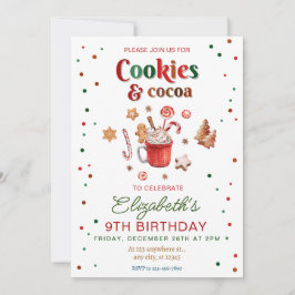 Kerstmis verjaardag koekjes en cacao Feestelijk Kaart