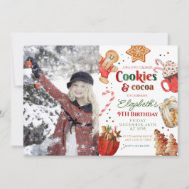 Kerstmis verjaardag koekjes en cacao Feestelijk Kaart